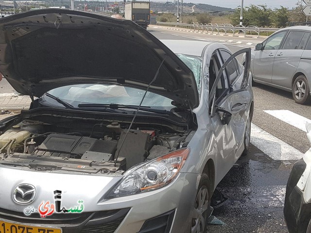 إصابتان طفيفتان في حادث طرق على مدخل طمرة